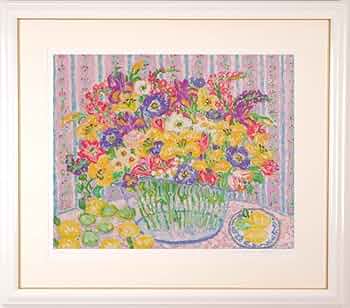 Amazon | レスリー・セイヤー 「ハッピー・リリーズ」 花 絵画